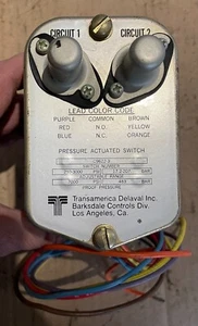 Transamerica Barksdale Controls C9622-3 PRESSURE SWITCH NOS No Original Box - Picture 1 of 10