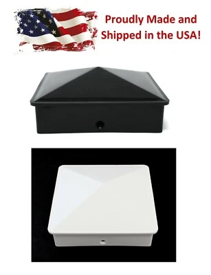 Pirámide de plástico 4x4 verdadero (100 mm) tapa de poste de valla con agujero pretaladrado negro/blanco Foto 1 de 4