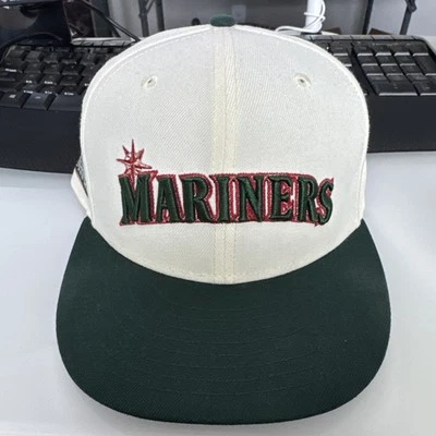 NEW ERA SEATTLE MARINERS 30TH ANNIVERSARY HAT OFF WHITE FOREST GREEN RED 7 1/2 - Image 1 of 4
