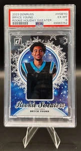 Suéter de vacaciones Donruss Bryce Young Rookie 2023 reliquias RC #HS-BYO PSA 6 - Imagen 1 de 2