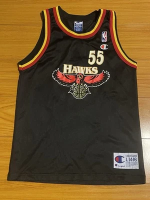 Camiseta Dikembe Mutombo Atlanta Hawks NBA Campeón Negra Juvenil Grande De Colección Foto 1 de 4