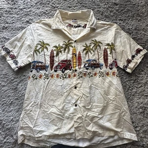 Hawaiian Togs Aloha Shirt Men's Size 2 XL Pale Yellow Graphic Print 100% Cotton - Picture 1 of 6