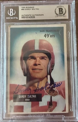 Beckett BAS certified 1955 Bowman Gordy Soltau #66 🔥 49ers 🔥 Autograph 🔥 Auto - Image 1 of 2