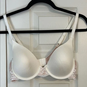 Reggiseno MAIDENFORM panna nudo pizzo ferretto taglia 36C comodo foderato regolabile - Foto 1 di 8