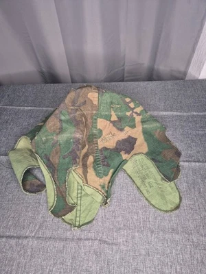US Army M1 Helmet Cover ERDL Camo 1977 Original Helmbezug Vietnam Era Style - Bild 1 von 4