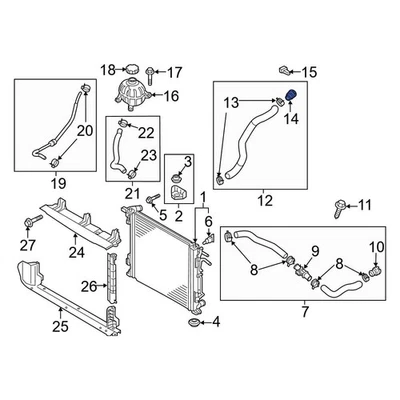 For Kia Optima 2011-2020 Kia 25485C1500 Upper Radiator Coolant Hose Adapter - Imagem 1 de 4