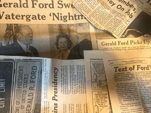 1974 Newspaper President Gerald Ford Aug 10th, North Carolina, 5 Clippings - Picture 1 of 13