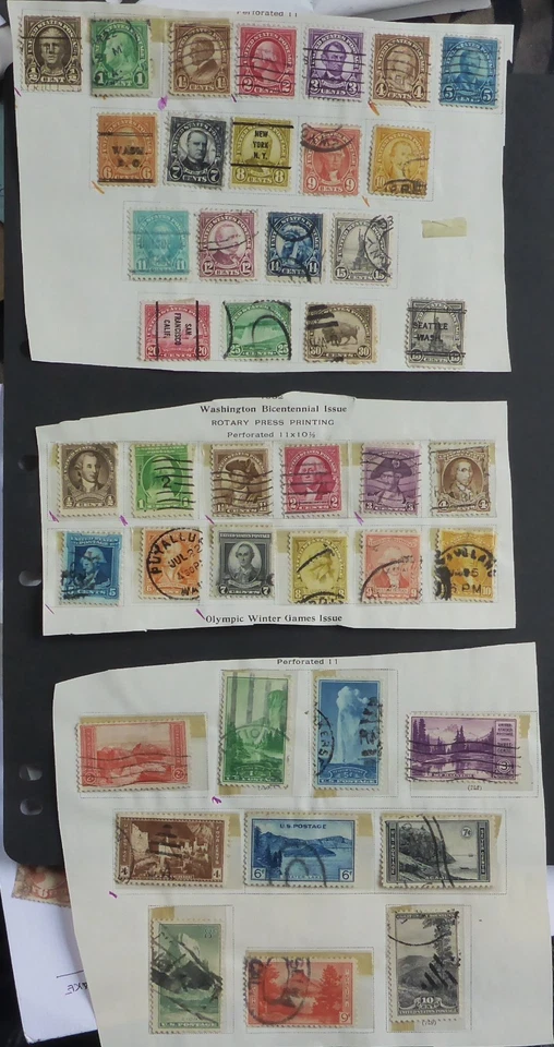 USA CUT DOWN PAGES WITH USED SETS PRE-CANCELS/PARKS  FREE SHIPPING - Image 1 of 1