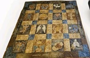 Handmade Wall Hanging Religious Psalm 149:1 Quilted Embroidery Pastor 48" X 48" - Picture 1 of 22