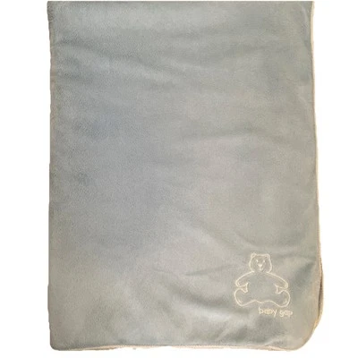 Одеяло Baby Gap плюшевый медведь кремовый синий замшевый толстый шерпа Бреннан контур - Изображение 1 из 4