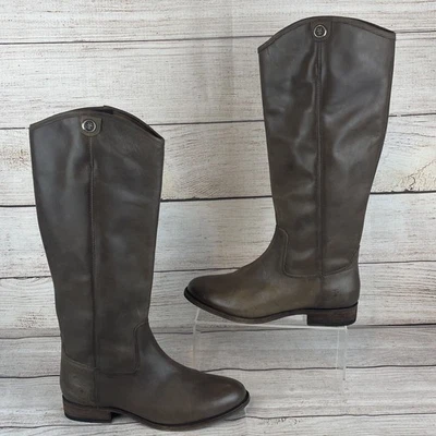 Botas hasta la rodilla grises Frye Melissa 2 botones para mujer talla 7,5B Foto 1 de 4