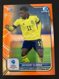 2022-23 Bowman Chrome Road to Under21 RC Orange Refractor Anthony Elanga ed/25 - Bild 1 von 2