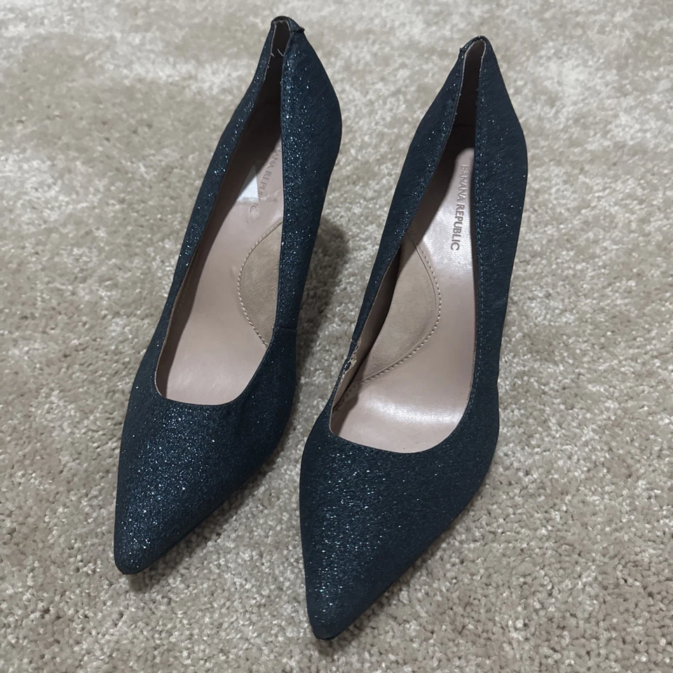 BANANA REPUBLIC-Madison 12 horas verde azulado brillo peltre punta bomba-talla 7,5-nuevo sin caja Foto 1 de 4