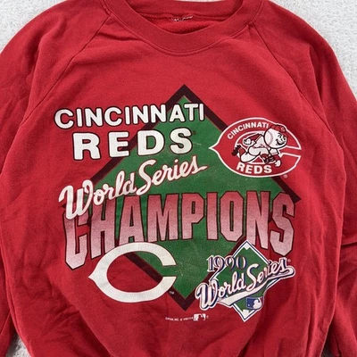 Vintage Cincinnati Reds Sweater BOXY XS MLB Baseball 1990 World Series 90s - Image 1 of 4