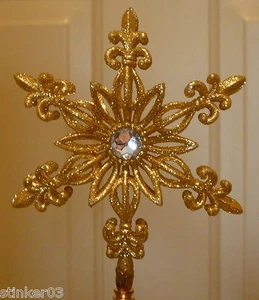 Handmade Gold Shimmer Snow Flake Lampshade Finial *New* - Picture 1 of 1