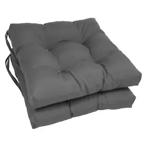 Blazing Needles 16-inch Solid Twill Square Tufted Chair Cushions (Set of 2) - Picture 1 of 1