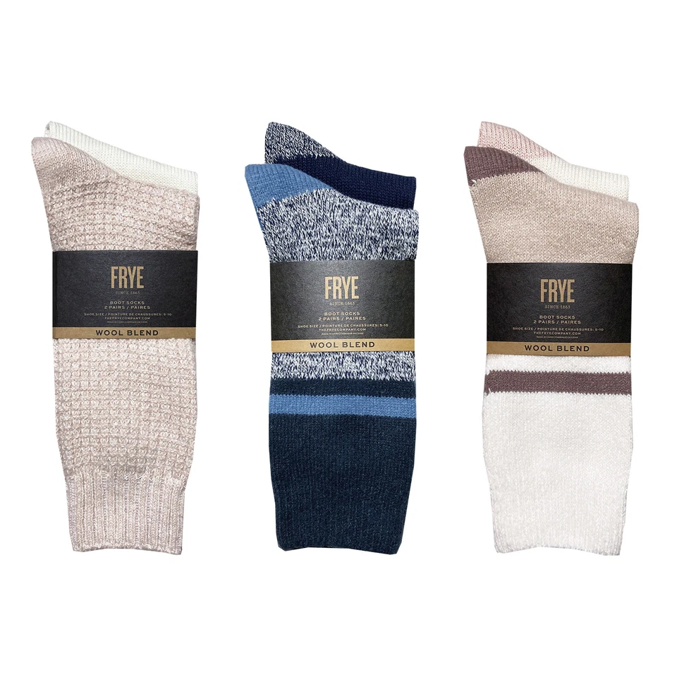 Frye Wool & Cotton Blend Boot Socks 2 Pairs Thick Warm Womens - Image 1 of 1