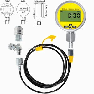 10000PSI Digital Hydraulic Pressure Test Gauge Coupling Kit 1/4 NPT 700BAR/70Mpa - Picture 1 of 10