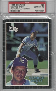 1985 AZIONE ALL-STARS #26 GEORGE BRETT PSA 10 HOF - Foto 1 di 1