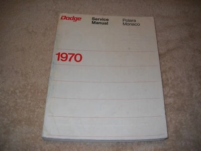 Dodge Polara y Monaco 1970 manual de servicio excelente estado Foto 1 de 3