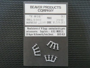 PRODUCTOS CASTORES DE CALIBRE N B.R.   BUFFERS COACH EXTENDIDOS x 12 N.104 BLANCO METAL - Imagen 1 de 2