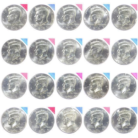 1990-1999 P D Kennedy Half Dollar BU Mint Cello Decade Set Run 20 US Coins Cover