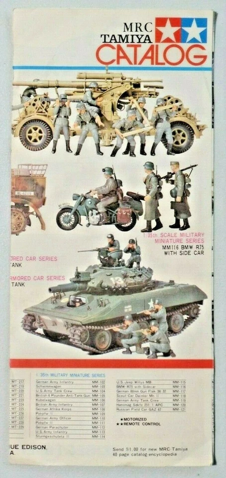 Vintage MRC Tamiya Catalog Dealer Product Sheet Japan Precision Model Kits A068 - Image 1 of 4