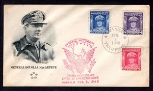 Philippines 1948 ~ General MacArthur FDC ~ 3rd Anniversary Cachet - Picture 1 of 3