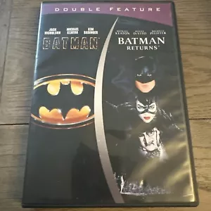 Batman & Batman Returns Double Feature DVD Michael Keaton,Jack Nicholson Mint T7 - Picture 1 of 3