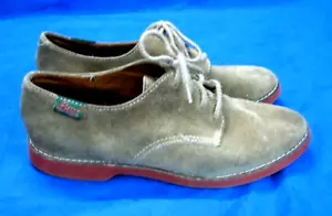 Vintage BASS Oxford Shoes TAN SUEDE LEATHER Retro Sock Hop LACE-UP Women's 5.5M - Picture 1 of 8