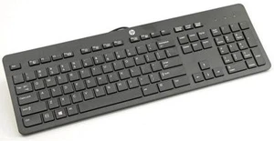 HP ULTRA-SLIM/THIN USB WIRED Business/Typist Keyboard/KB 803181-001 FREE POSTAGE - Picture 1 of 1
