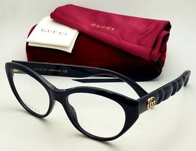 Новые классические очки для чтения кошачий глаз GUCCI GG0812O 001 54-17 в черной оправе - Изображение 1 из 4