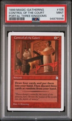 MTG Portal 3 Kingdoms (English) CONTROL OF THE COURT PSA 9 (Mint) - Image 1 of 2