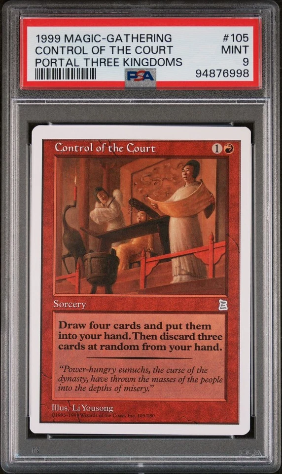 MTG Portal 3 Kingdoms (English) CONTROL OF THE COURT PSA 9 (Mint) - Image 1 of 2