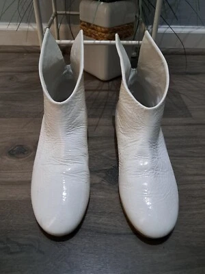 Raro Marsell Botines Mujer 37 EE. UU. 7 Cuero Blanco Sin Cordones Foto 1 de 4