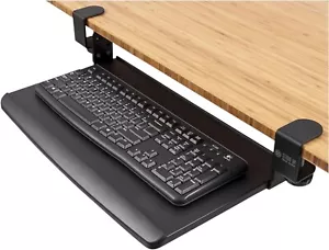 Compact Clamp-On Retractable Adjustable Height Under Desk Keyboard Tray - Picture 1 of 2