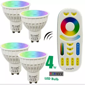 Mi Light 2.4g wireless remote RGB CCT GU10 4W led Dimmable RGBW bulb spot light - Picture 1 of 18