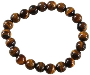 Bracelet Perles Rondes Oeil de Tigre - 8 mm - Picture 1 of 1
