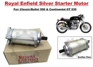 Royal Enfield Silver Starter Motor For Classic/Bullet 500 & GT 535 - Foto 1 di 8
