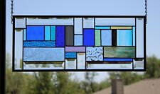 Colorfull  reflections Transom,Stained Glass Window Panel-22.5x 9.5 HMD-US