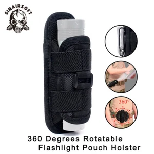 Tactical Flashlight Pouch Holster Belt Carry Case Holder Torch Clip 360° Rotate - Picture 1 of 7