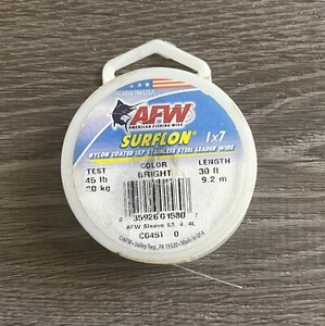 New1 AFW Surflon 1x7 Nylon Coated Stainless Steel Test 45Lbs 20Kg Leader Line - Picture 1 of 2