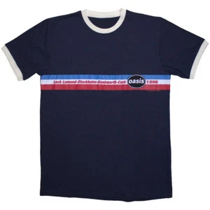 Oasis - 1996 Tour Horizontal Stripes Ringer - Camiseta Azul Marino - Imagen 1 de 1