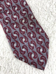 Pierre Cardin Men's Necktie Red Gray All Silk - Picture 1 of 4