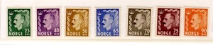 1955-57 Norway STAMPS SC#345, 347-352 MLH OG - Picture 1 of 1