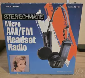 Vintage Radio Shack Realistic Stereo-Mate headset Radio Tandy 12-145 - Picture 1 of 5