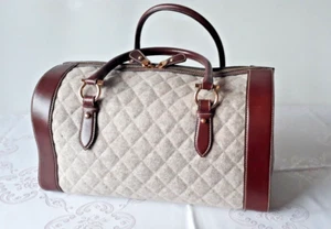 Salvatore Ferragamo-Handtasche "Bowlingbag"-Leder-Stoff-Top Zustand! - Bild 1 von 12