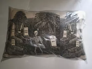 John Derian Threshold Target Rest In Peace Skeleton Graveyard Pillow New - Picture 1 of 3