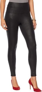 DG2 Diane Gilman Slim Sleek Coated Knit Legging BLACK PXS NEW (384) - Picture 1 of 4