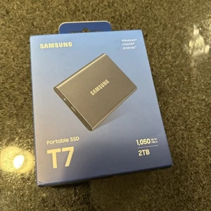 Samsung - T7 2TB External USB 3.2 Gen 2 Portable SSD with Hardware Encryption - Picture 1 of 5